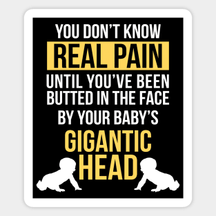 Real Pain Is When Babys Gigantic Head Hits Your Face Funny Magnet